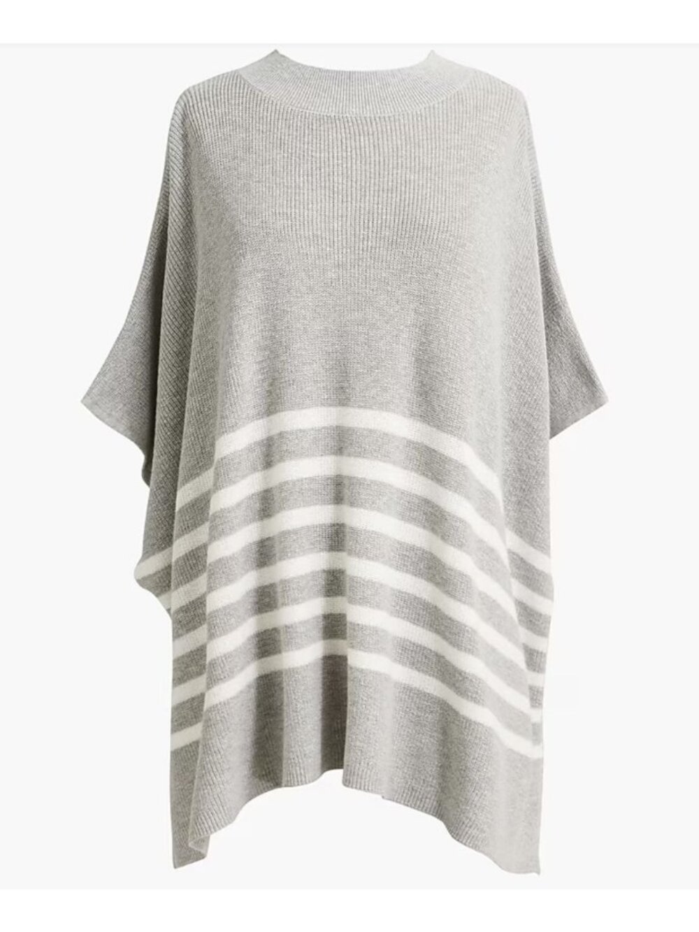 J. Crew Factory Striped Poncho in Heathered Dove Women's OS New With Tags!